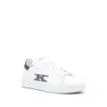 Kiton logo-embroidered leather sneakers - White