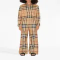 Burberry Check-pattern flared cotton trousers - Neutrals