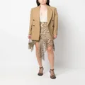 Stella McCartney asymmetric-hem silk midi skirt - Brown