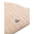 Moncler logo-patch cashmere beanie - Neutrals