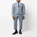 Thom Browne check-print wool-cashmere suit jacket - Blue
