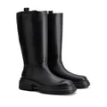 Tod's round-toe leather boots - Black