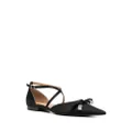 GANNI bow-detail pointed-toe ballerina shoes - Black