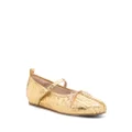 Simone Rocha laminated-leather ballerina shoes - Gold