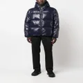 Duvetica logo-patch hooded padded jacket - Blue