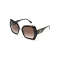Dolce & Gabbana Eyewear tortoiseshell-effect butterfly-frame sunglasses - Brown
