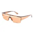 Versace Eyewear shield-frame oversize sunglasses - Brown