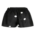 Cynthia Rowley polka-dot drawstring silk shorts - Black