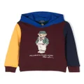 Ralph Lauren Kids Polo Bear-print colour-block hoodie - Blue