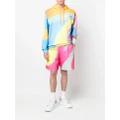 Moschino rainbow-print track shorts - Pink