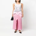 Blumarine jeans-insert distressed full skirt - Pink
