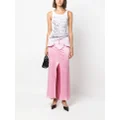 Blumarine jeans-insert distressed full skirt - Pink