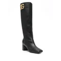 Dolce & Gabbana Jackie 60mm logo-plaque leather boots - Black