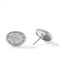 David Yurman sterling silver DY Elements Button diamond stud earrings
