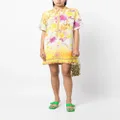 Camilla floral-print short-sleeved silk dress - Yellow