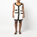 Moschino contrast-border sleeveless minidress - White