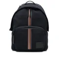 Paul Smith rainbow-stripe logo-patch backpack - Blue
