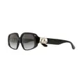 Dolce & Gabbana Eyewear oversized logo-plaque sunglasses - Black