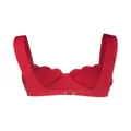 Marysia scallop-edge balconette bikini top - Red