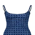 Giambattista Valli Vienna Straw-print denim dress - Blue