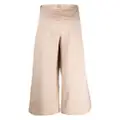 Gestuz pleated cotton-blend palazzo trousers - Neutrals