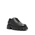 Love Moschino logo-raised detail leather Derby shoes - Black