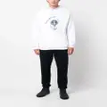 Emporio Armani Resort motif-embroidered cotton hoodie - White