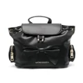 Monnalisa bow-detail leather backpack - Black