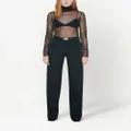 Victoria Beckham roll-neck sheer blouse - Black