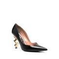 Moschino 105mm sculpted-heel leather pumps - Black