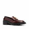Tod's block-heel leather loafers - Brown