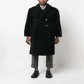 Thom Browne shearling double-breasted button coat - Blue