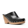 ISABEL MARANT 110mm wedge-heel leather clogs - Black