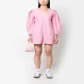 GANNI puff-sleeves organic cotton minidress - Pink