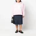 GANNI logo-print organic cotton hoodie - Pink
