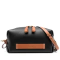 Jil Sander logo-patch leather crossbody bag - Black