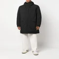 ASPESI single-breasted hooded parka coat - Black