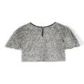 Monnalisa feather-effect short-sleeve top - Silver