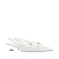 Miu Miu leather penny 45mm loafers - White