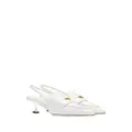 Miu Miu leather penny 45mm loafers - White