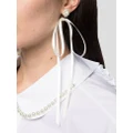Simone Rocha pearl-embellished ribbon bow earrings - White
