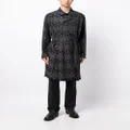 Yohji Yamamoto graphic-print cotton trench coat - Black