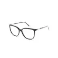 Lacoste marbled-effect square-frame glasses - Black