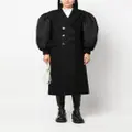 Simone Rocha double-breasted wool-blend coat - Black