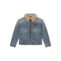 Dolce & Gabbana Kids shearling-collar denim jacket - Blue