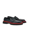 Ferragamo contrasting-sole leather loafers - Black