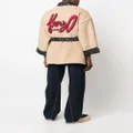 Kenzo Archive Logo fleece wrap-front jacket - Neutrals