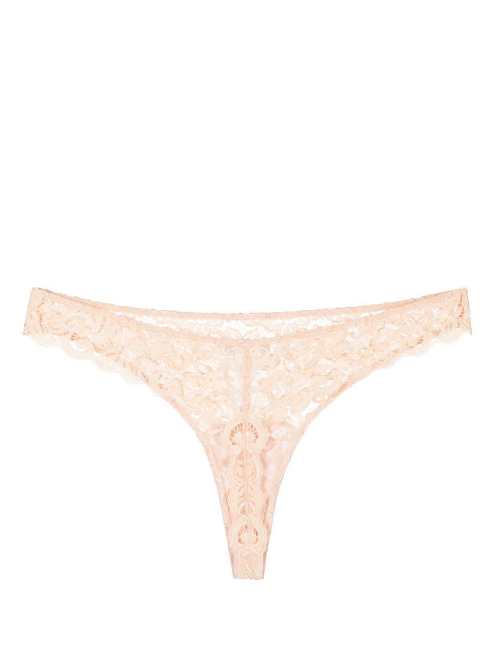 Hanro Moments lace thong - Neutrals