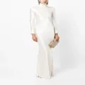 Michelle Mason open-back long-sleeve gown dress - White