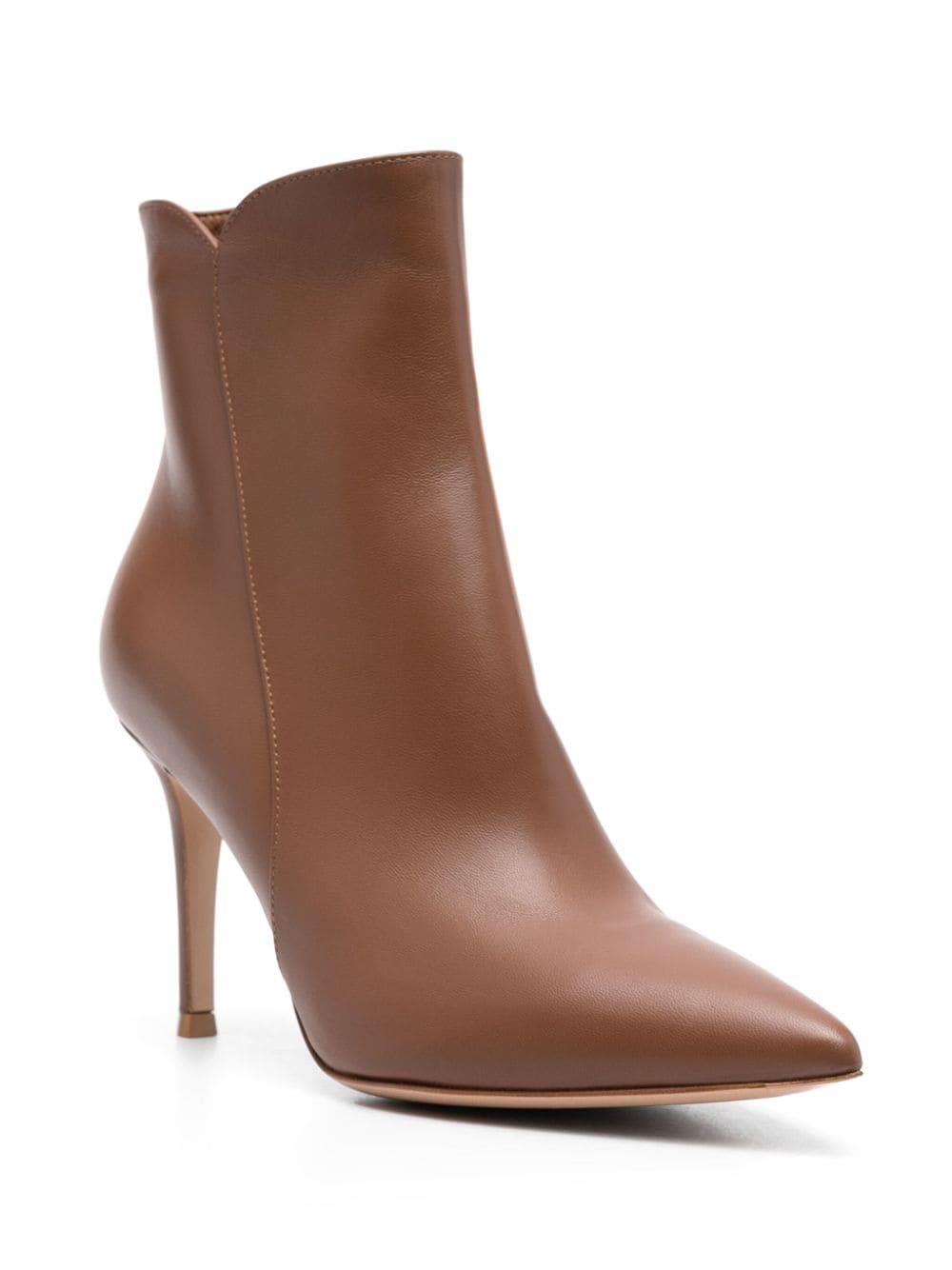 Gianvito Rossi Levy 95mm pointed-toe boots - Brown
